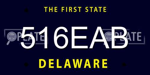 516EAB Delaware License Plate