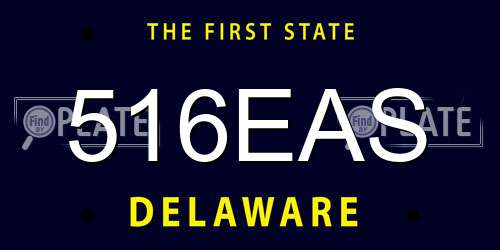 516EAS Delaware License Plate