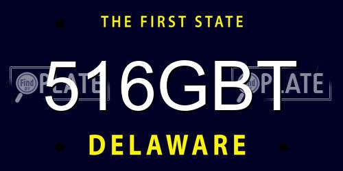 516GBT Delaware License Plate