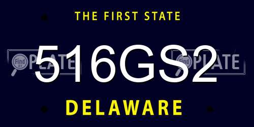 516GS2 Delaware License Plate