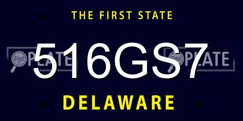 516GS7 Delaware License Plate