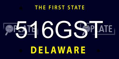 516GST Delaware License Plate