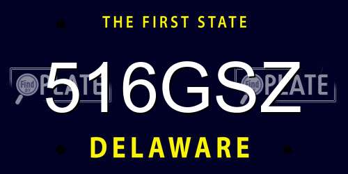 516GSZ Delaware License Plate