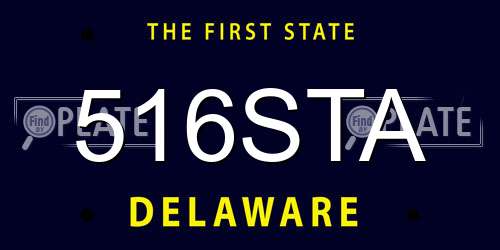 516STA Delaware License Plate