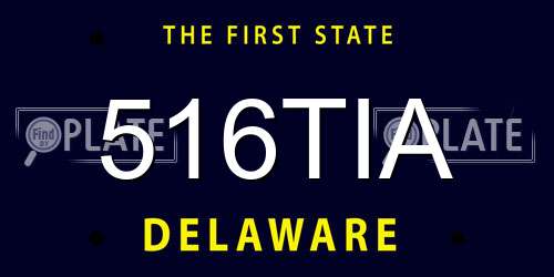 516TIA Delaware License Plate