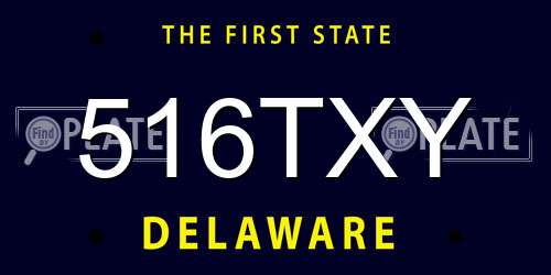 516TXY Delaware License Plate