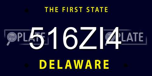516ZI4 Delaware License Plate