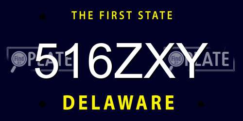 516ZXY Delaware License Plate