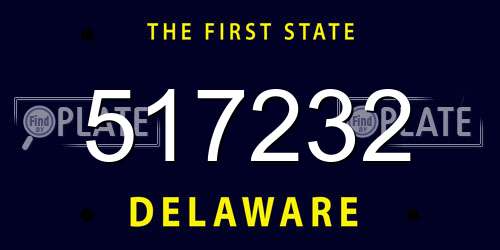 517232 Delaware License Plate