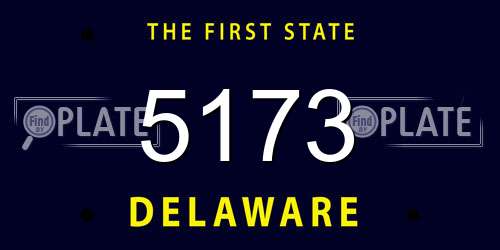 5173 Delaware License Plate