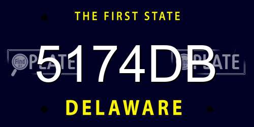 5174DB Delaware License Plate