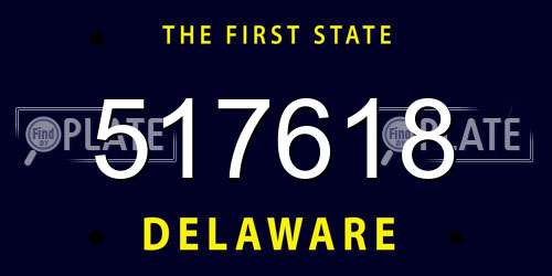 517618 Delaware License Plate
