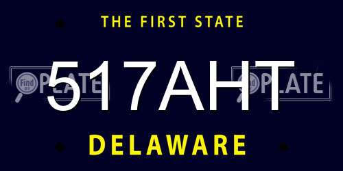 517AHT Delaware License Plate