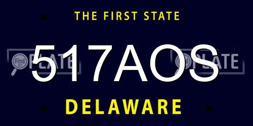 517AOS Delaware License Plate