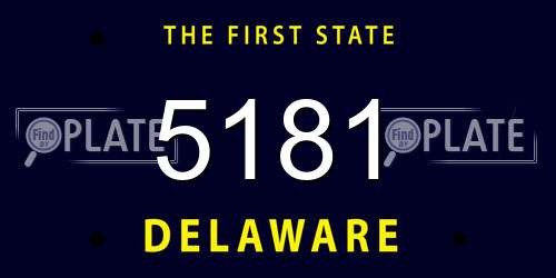 5181 Delaware License Plate