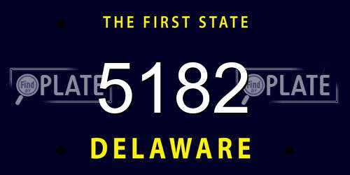 5182 Delaware License Plate