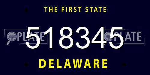 518345 Delaware License Plate
