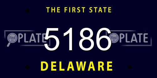5186 Delaware License Plate