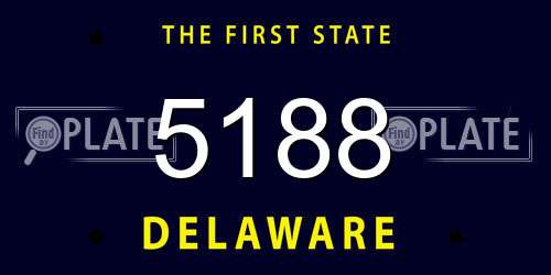 5188 Delaware License Plate