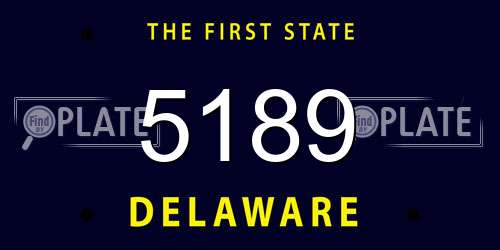 5189 Delaware License Plate