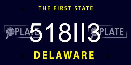 518II3 Delaware License Plate