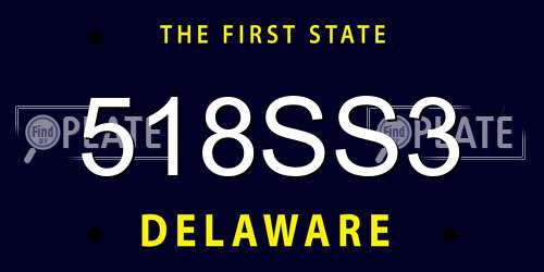 518SS3 Delaware License Plate