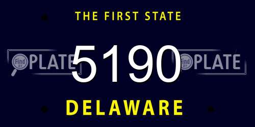 5190 Delaware License Plate