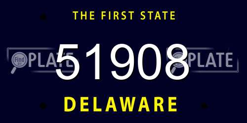 51908 Delaware License Plate