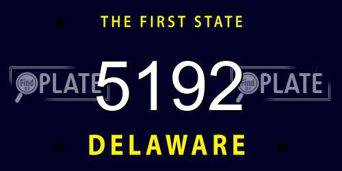 5192 Delaware License Plate