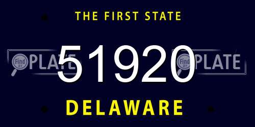 51920 Delaware License Plate
