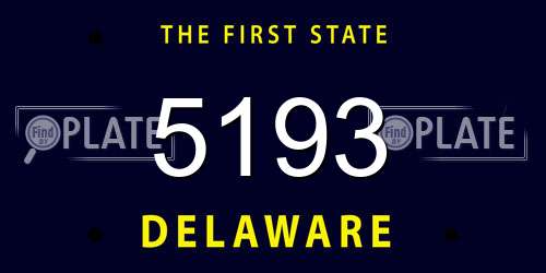5193 Delaware License Plate