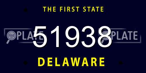 51938 Delaware License Plate