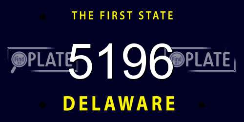 5196 Delaware License Plate