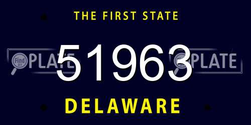 51963 Delaware License Plate