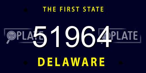51964 Delaware License Plate