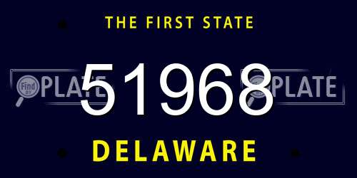 51968 Delaware License Plate