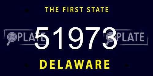 51973 Delaware License Plate