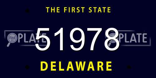 51978 Delaware License Plate