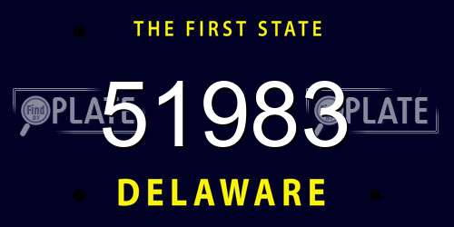 51983 Delaware License Plate