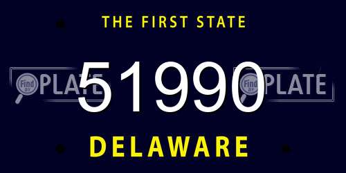51990 Delaware License Plate