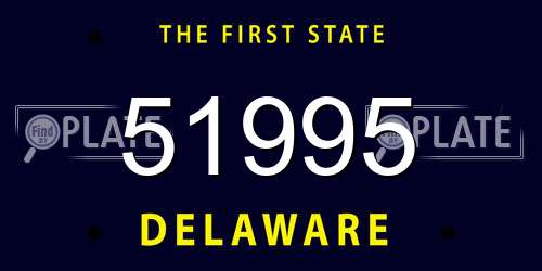 51995 Delaware License Plate