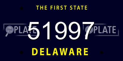 51997 Delaware License Plate