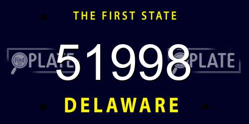 51998 Delaware License Plate