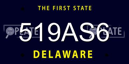 519AS6 Delaware License Plate