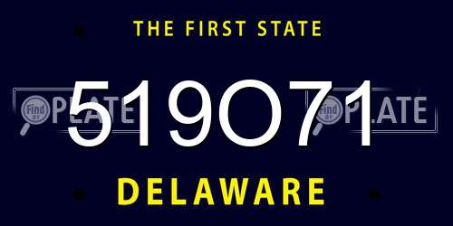 519O71 Delaware License Plate