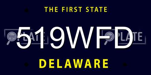 519WFD Delaware License Plate