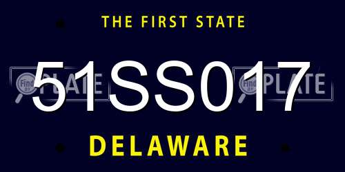 51SS017 Delaware License Plate