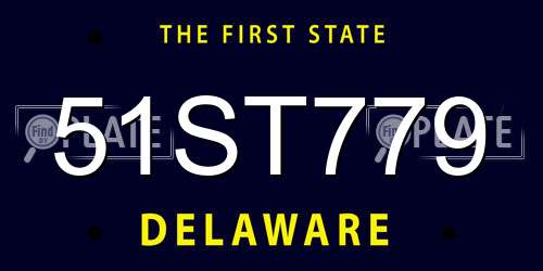 51ST779 Delaware License Plate