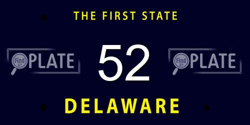 52 Delaware License Plate