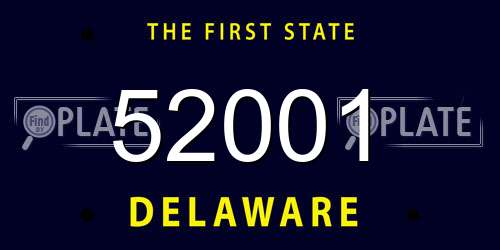 52001 Delaware License Plate